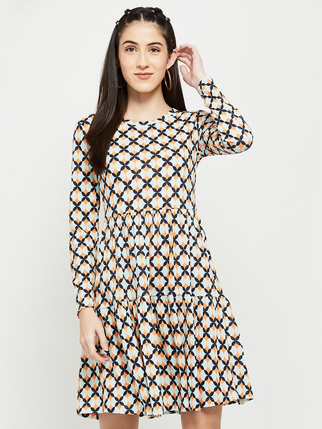 

max Women White Printed Dress