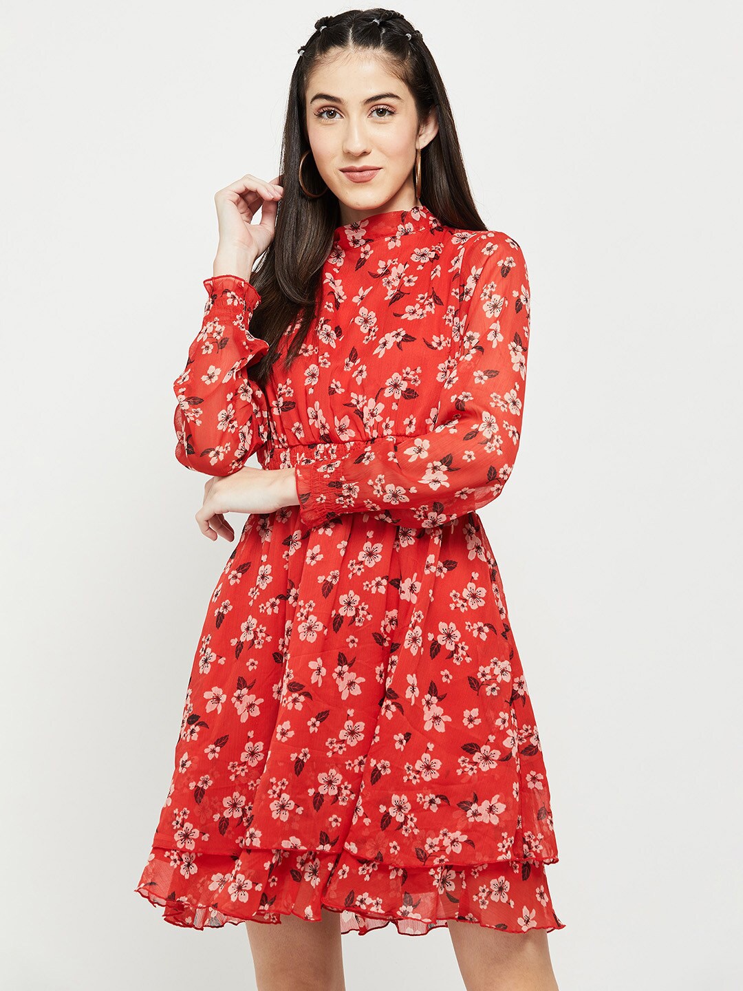 

max Women Red Floral Printed Dress