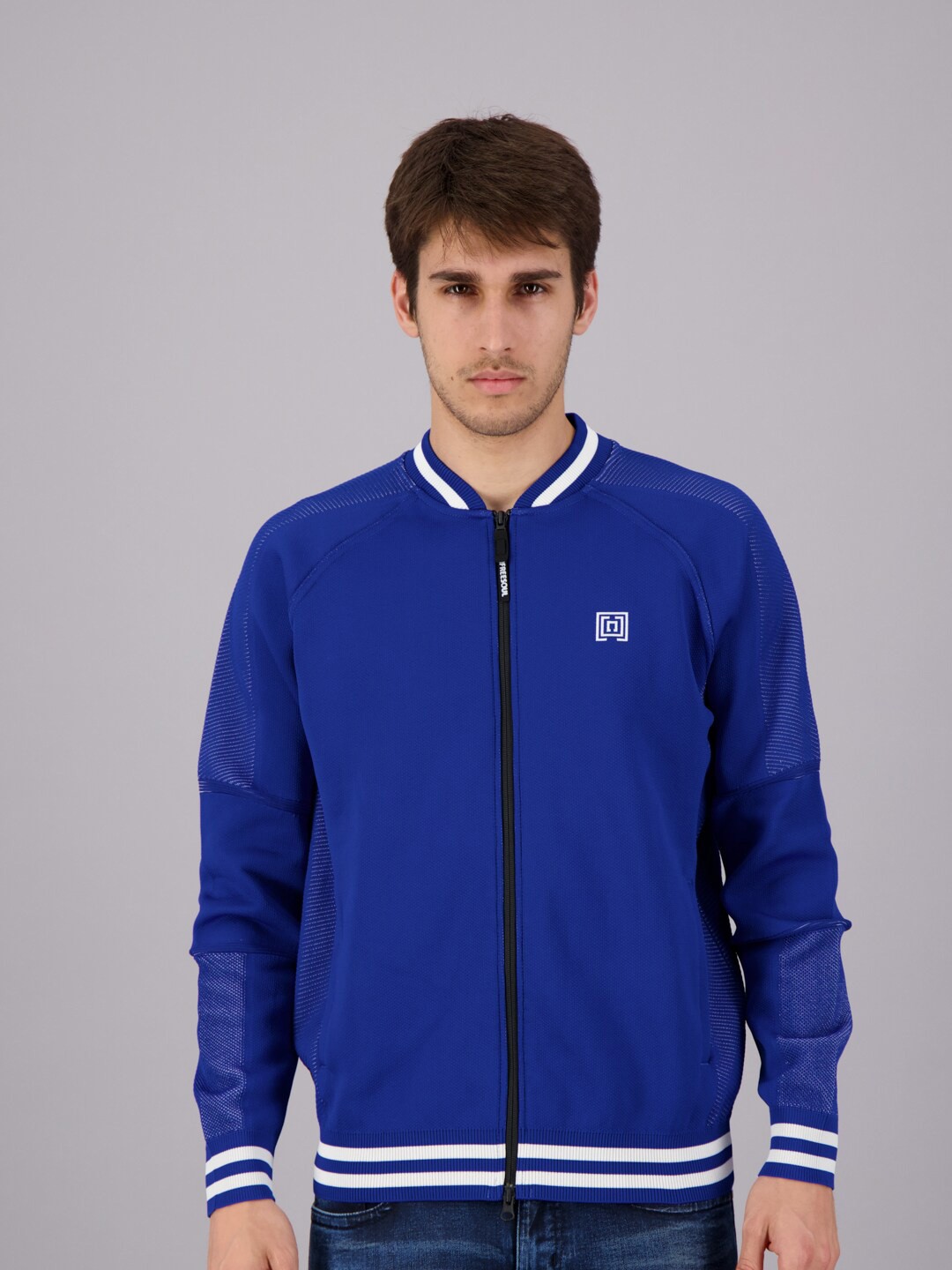 

FREESOUL Men Blue Front open Sweatshirt