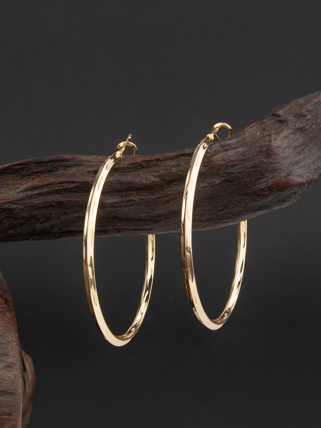 

E2O Gold-Toned Contemporary Hoop Earrings