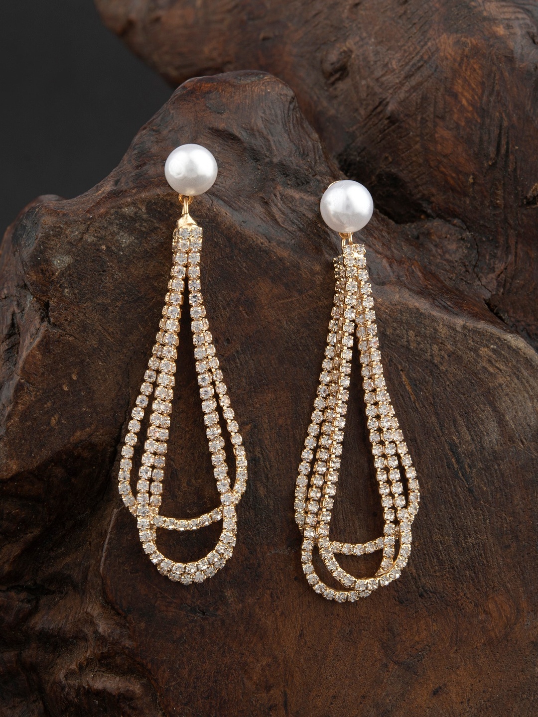 

E2O Gold-Toned Contemporary Drop Earrings