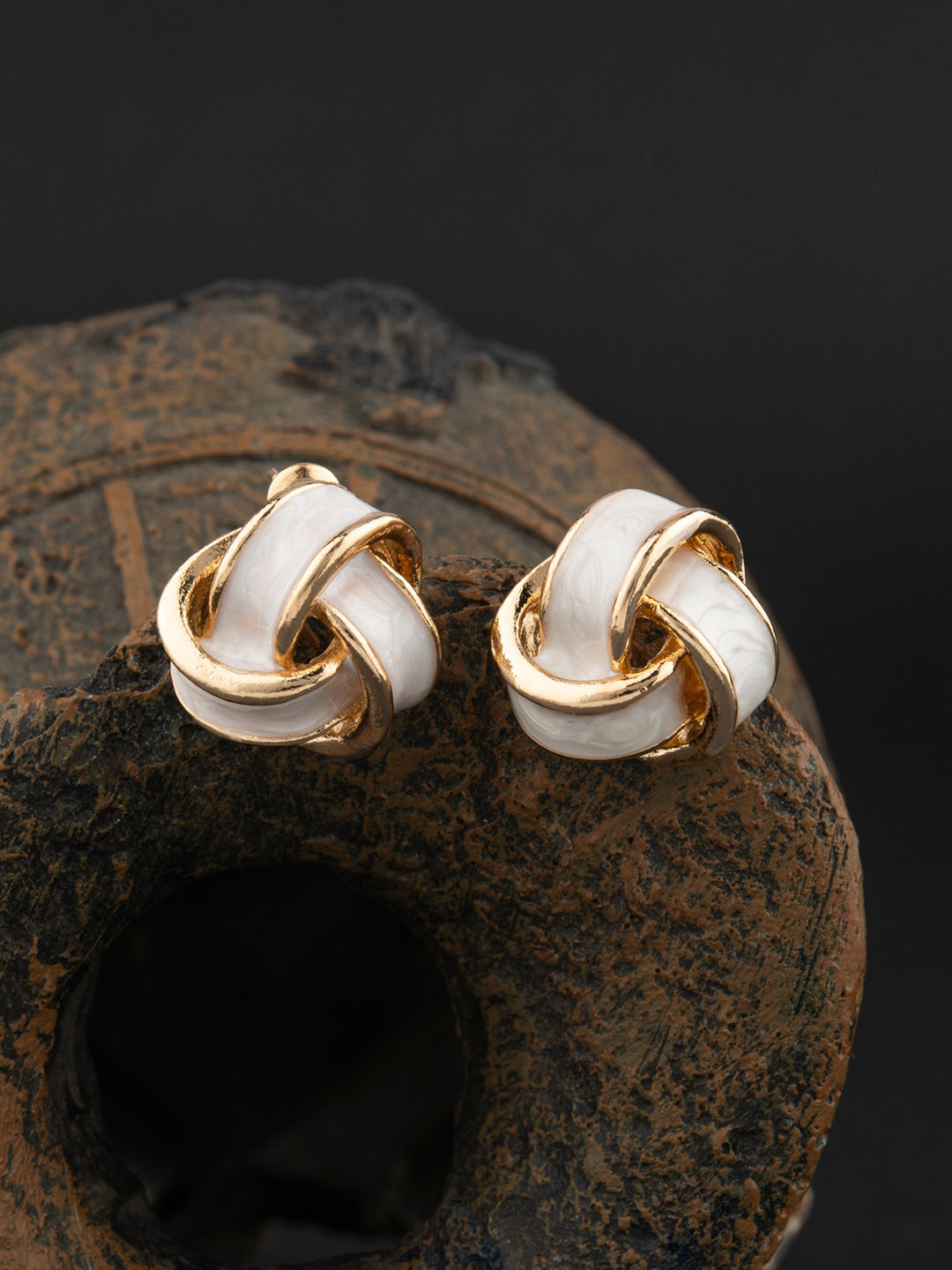 

E2O Gold-Plated Contemporary Studs Earrings