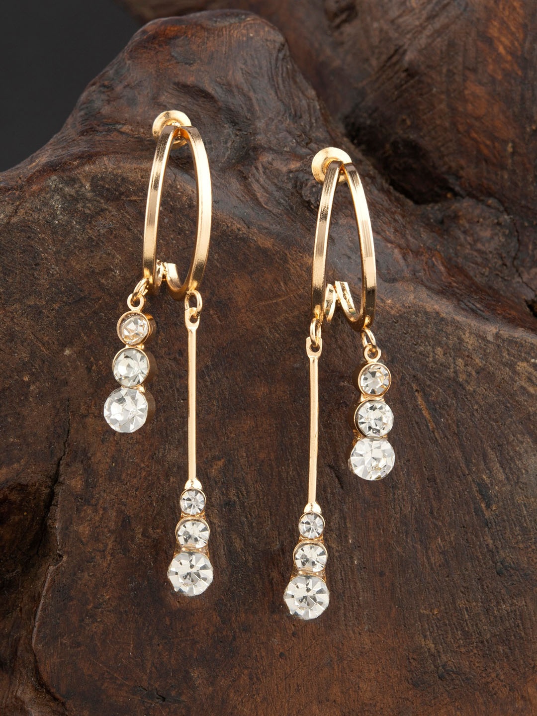 

E2O Gold-Toned Contemporary Drop Earrings