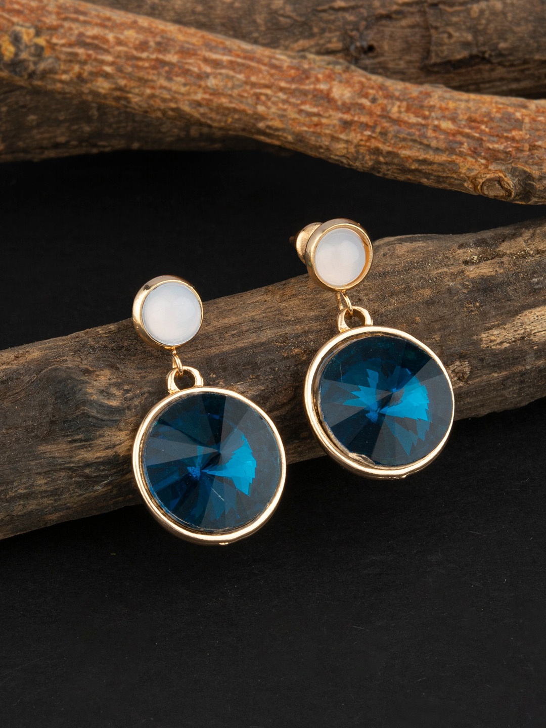 

E2O Blue & White Contemporary Drop Earrings
