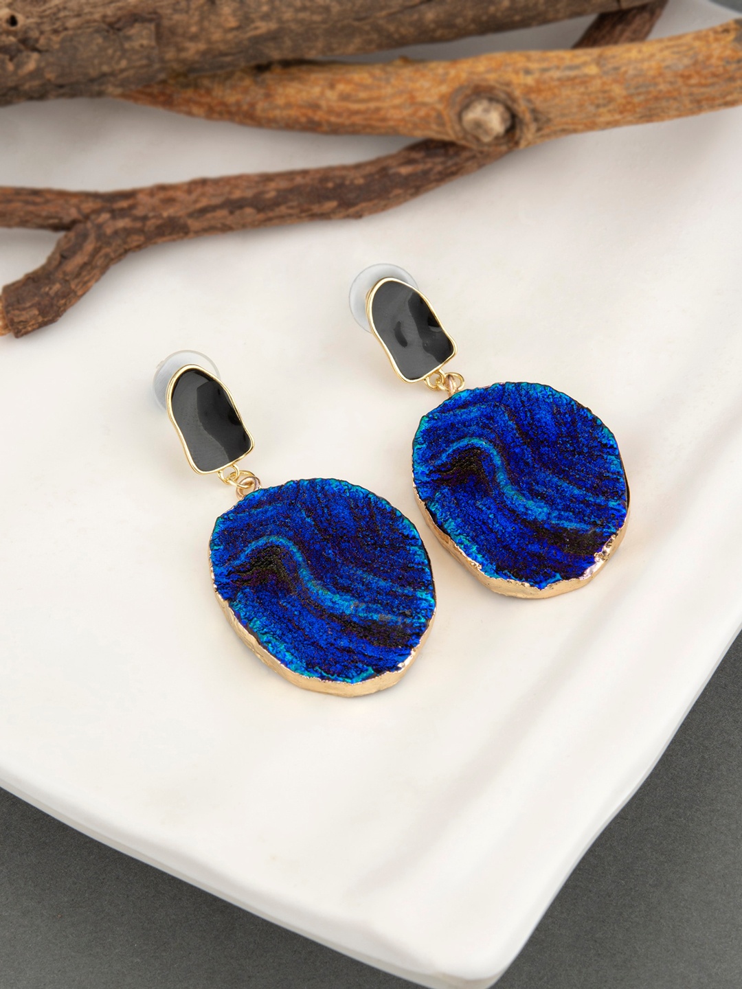 

E2O Women Blue Contemporary Drop Earrings