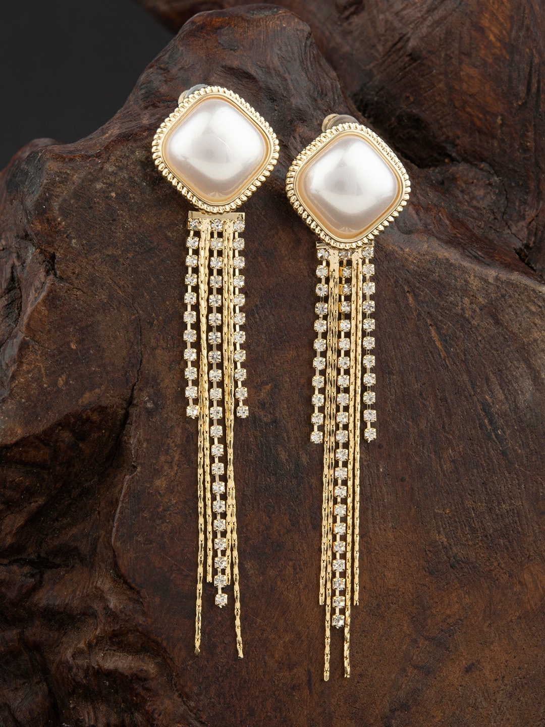 

E2O Gold-Toned Square Drop Earrings