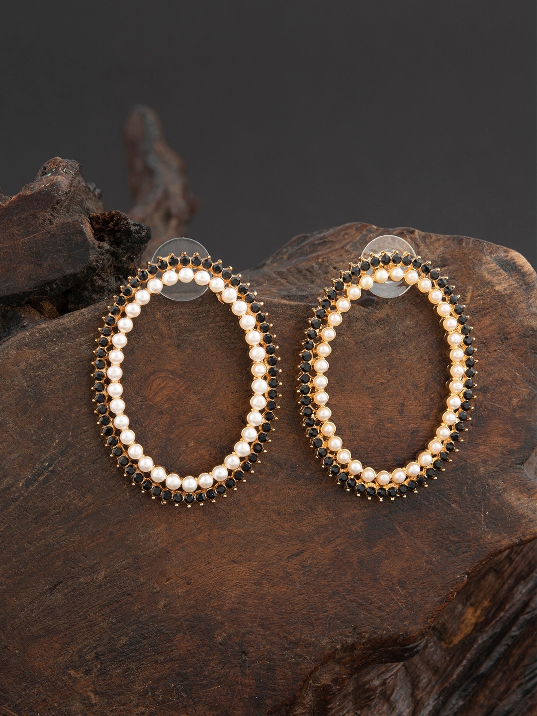 

E2O Gold-Toned Contemporary Stud earrings