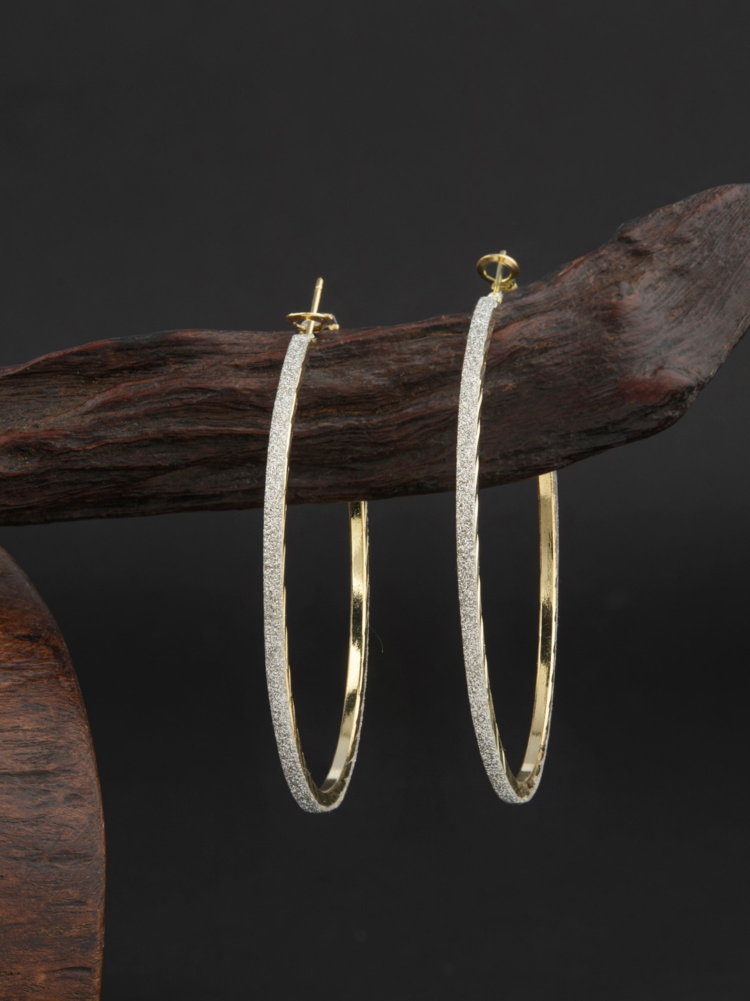 

E2O Gold-Plated Contemporary Hoop Earrings