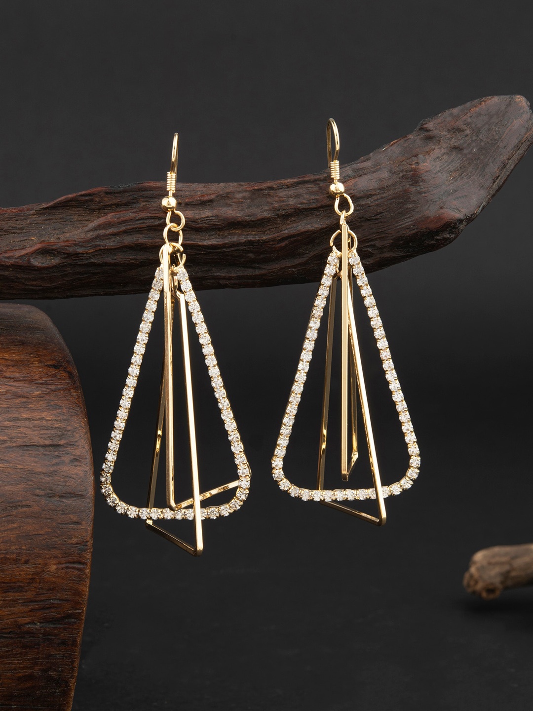 

E2O Gold-Plated Contemporary Drop Earrings