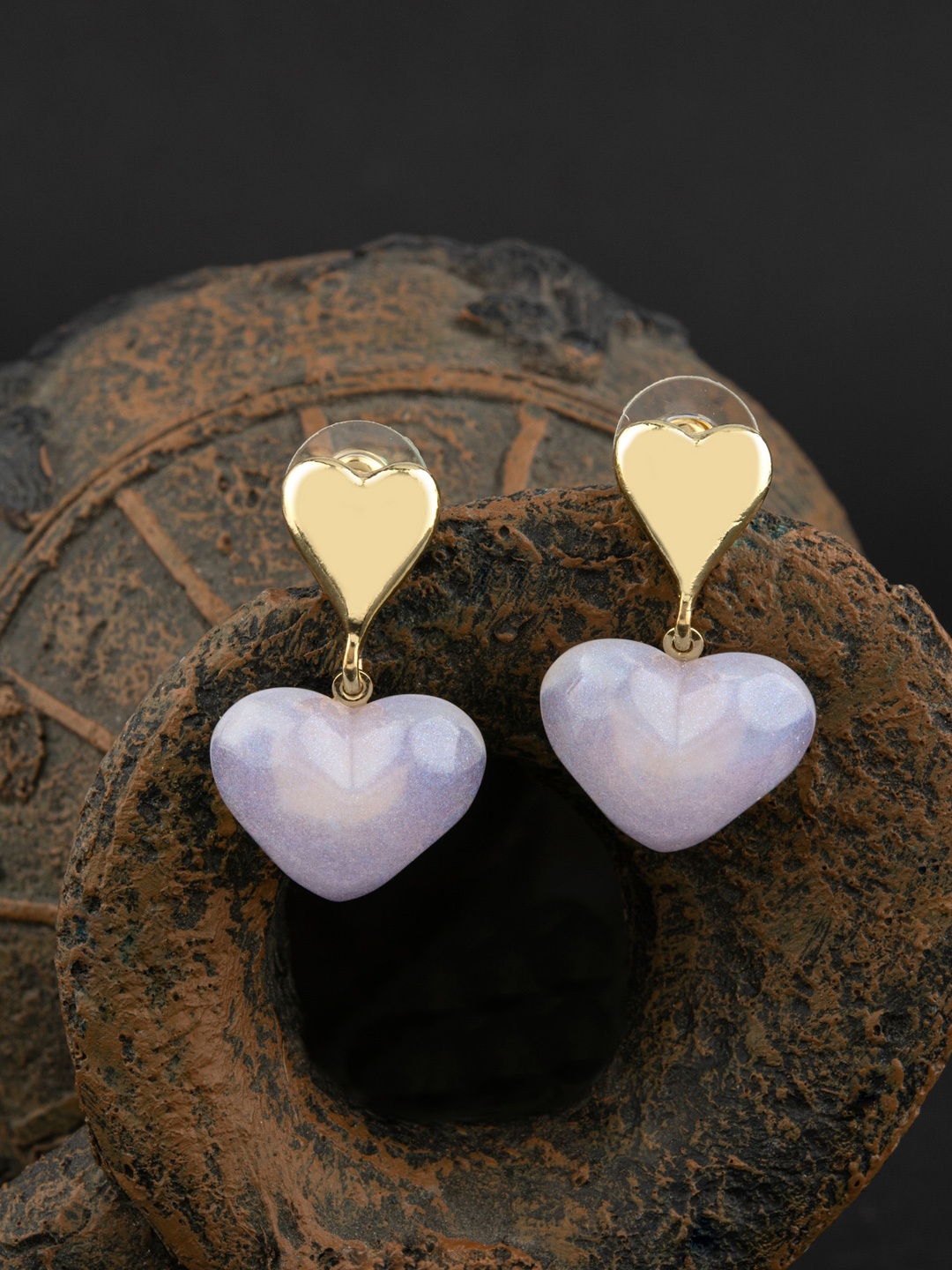 

E2O Gold-Plated & White Contemporary Drop Earrings
