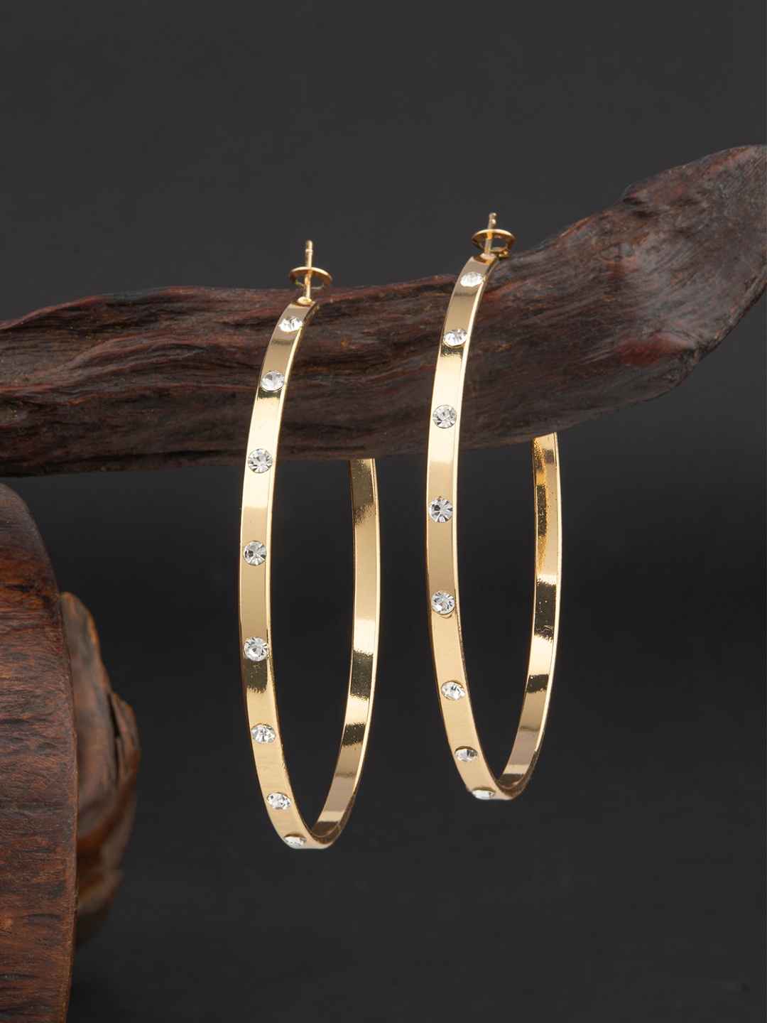

E2O Gold-Plated Contemporary Hoop Earrings