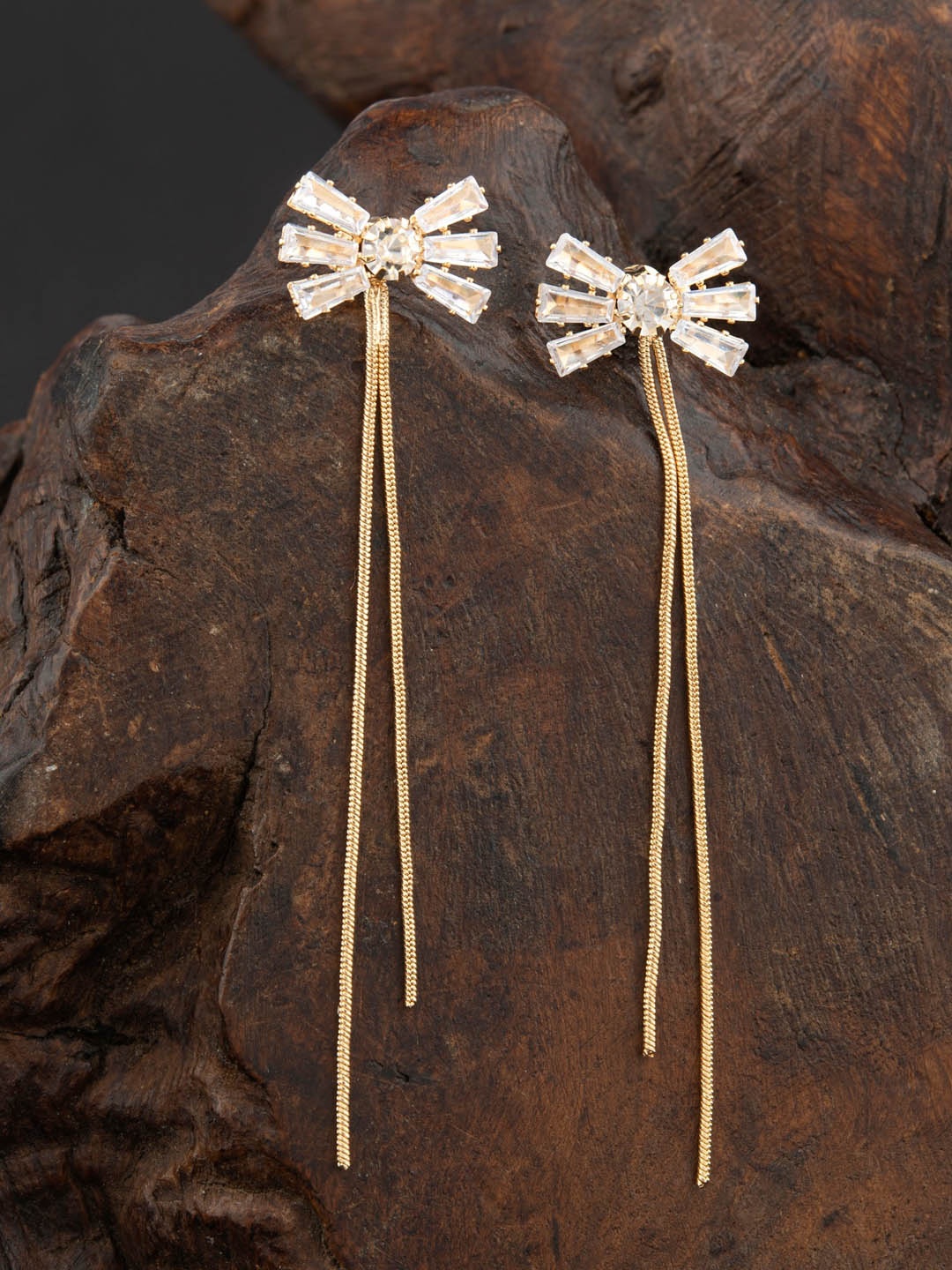 

E2O Gold Plated Beads Detailing Contemporary Drop Earrings