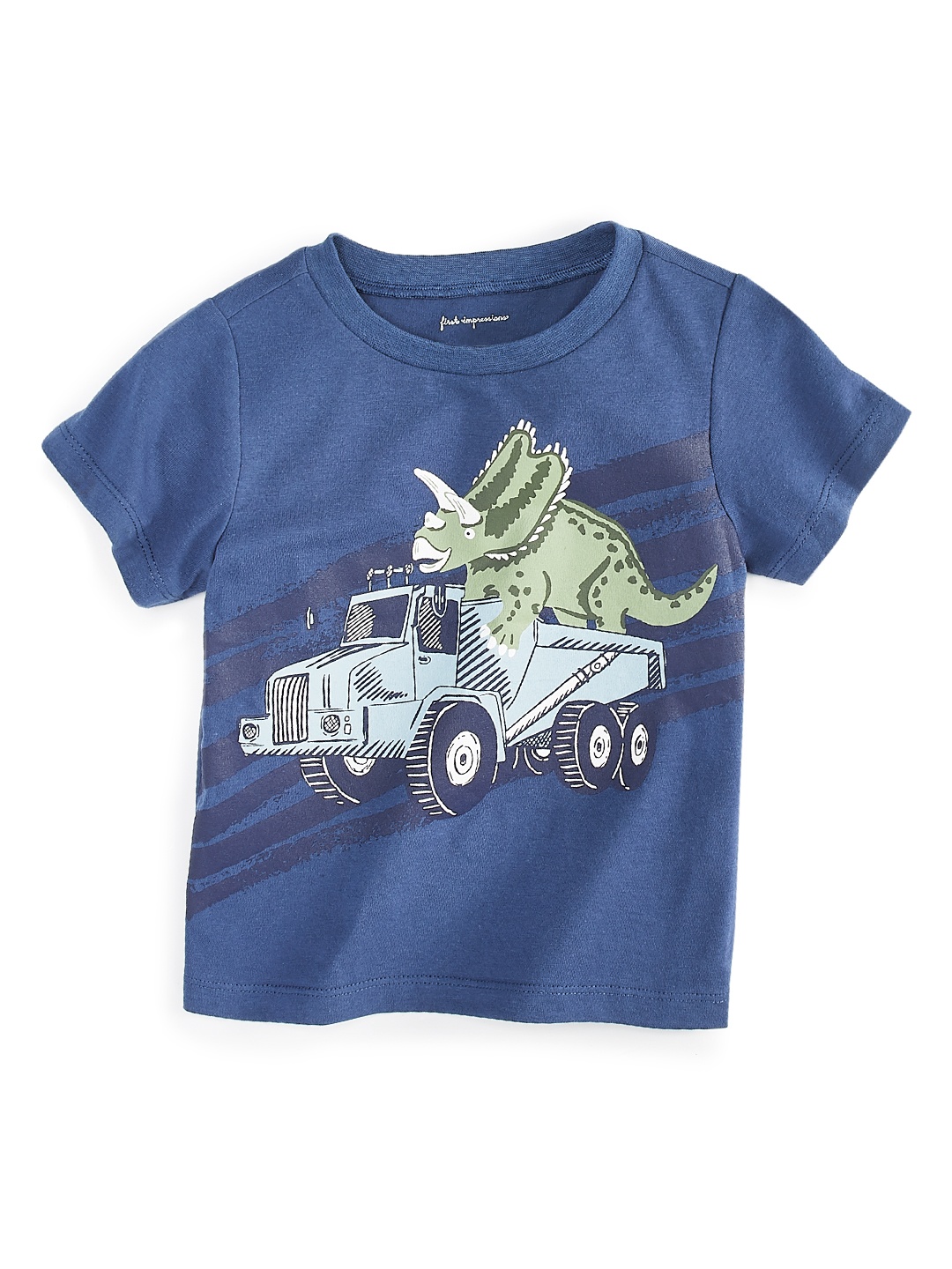 

Macy's First Impression Boys Blue & Green Graphic Printed T-shirt