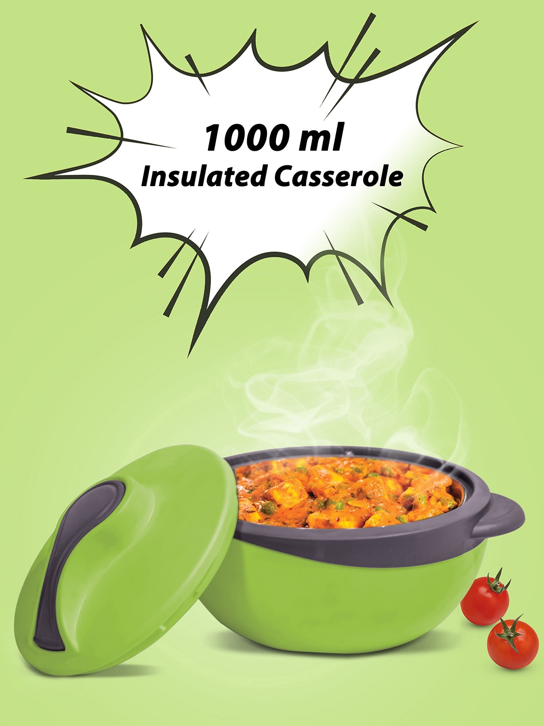 

Crown Craft Green Solid Dishwasher Safe Double Walled Casserole 1L