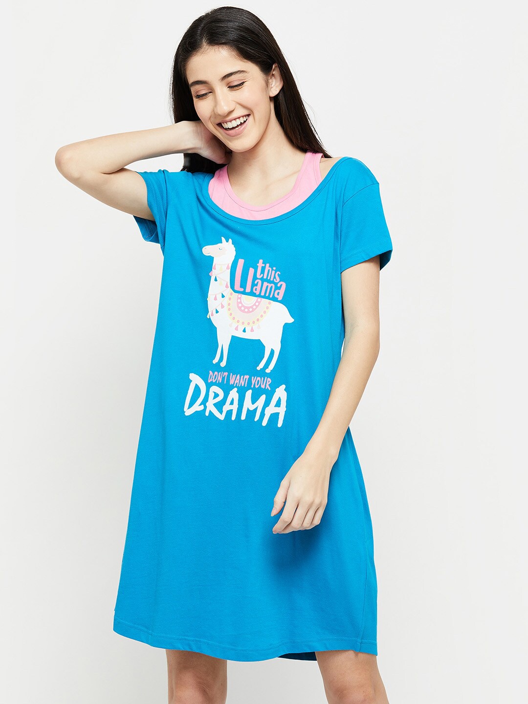 

max Blue Printed Nightdress