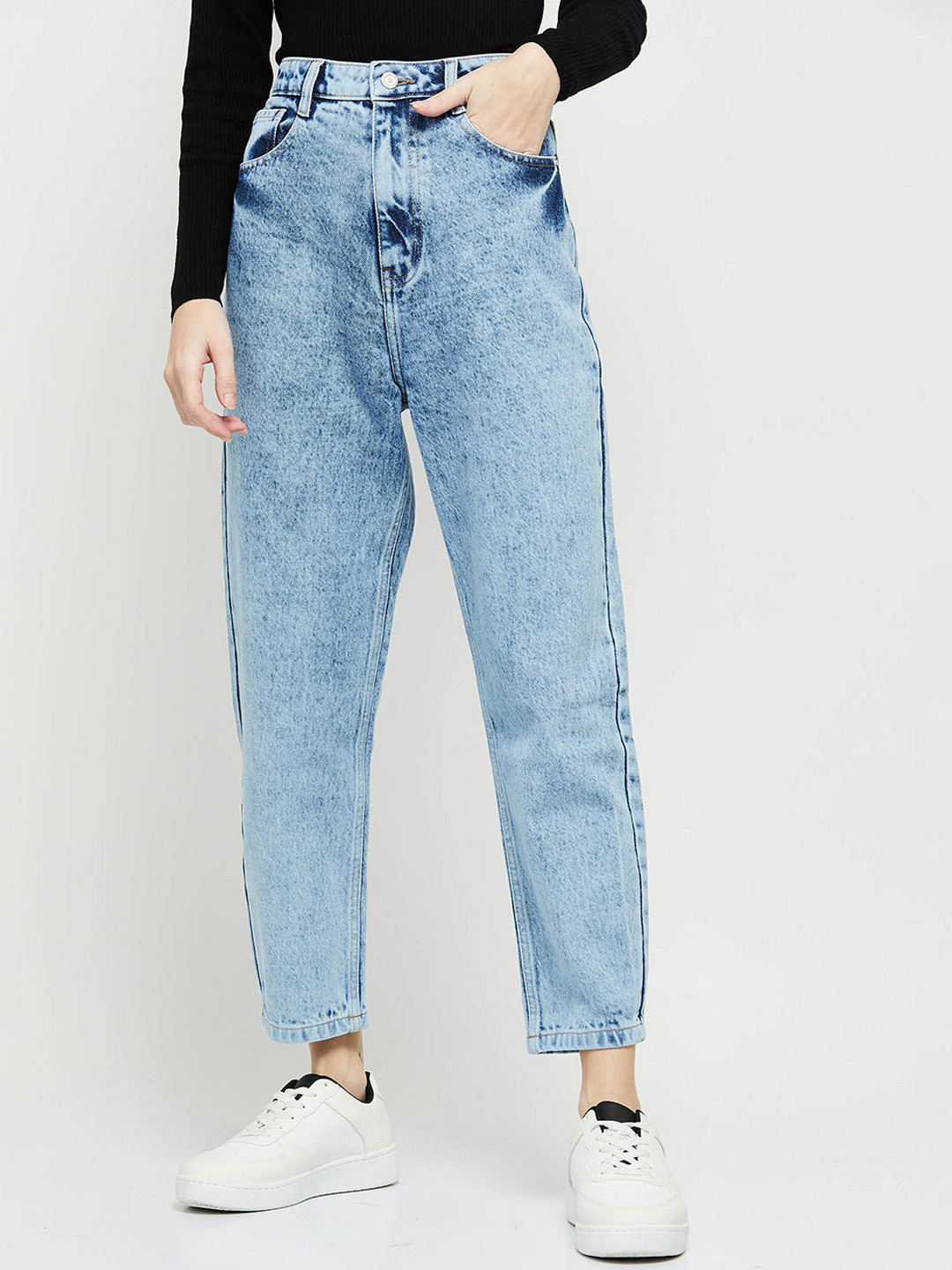 

max Women Blue Heavy Fade Jeans