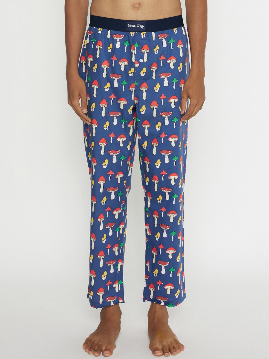 

SMUGGLERZ INC. Men Navy Blue Printed Cotton Lounge Pant