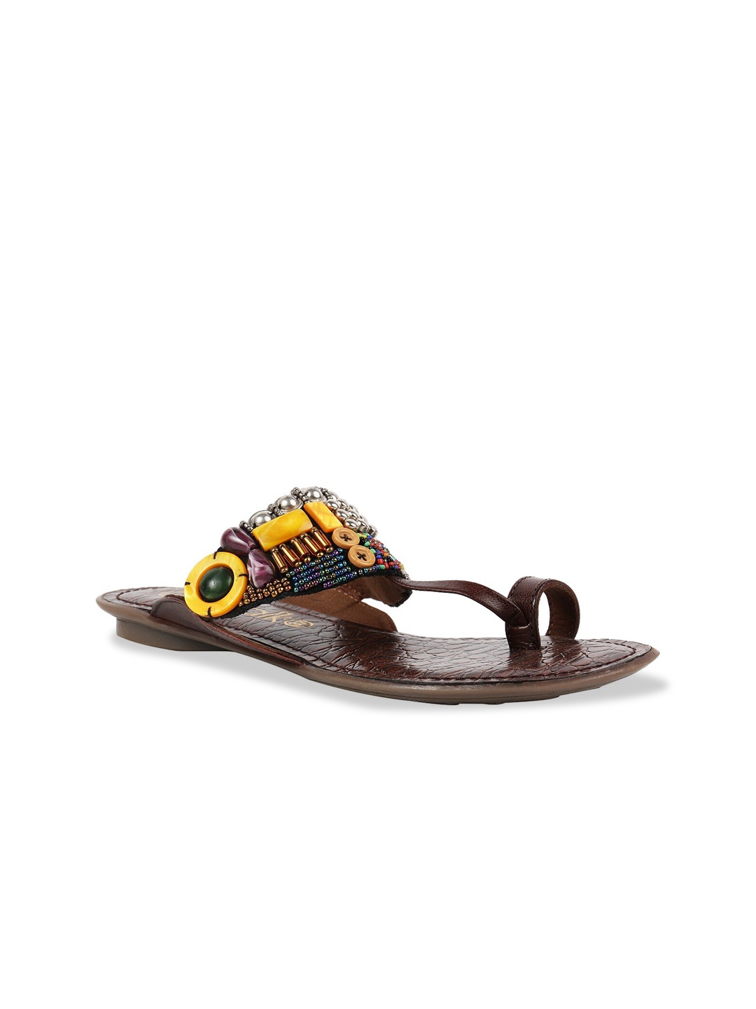 

Catwalk Women Brown Embellished Leather Casual Flats