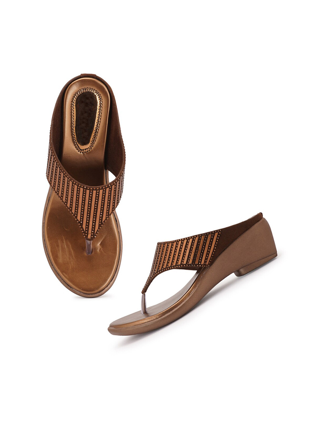 

Style Shoes Brown Textured Wedge Sandals
