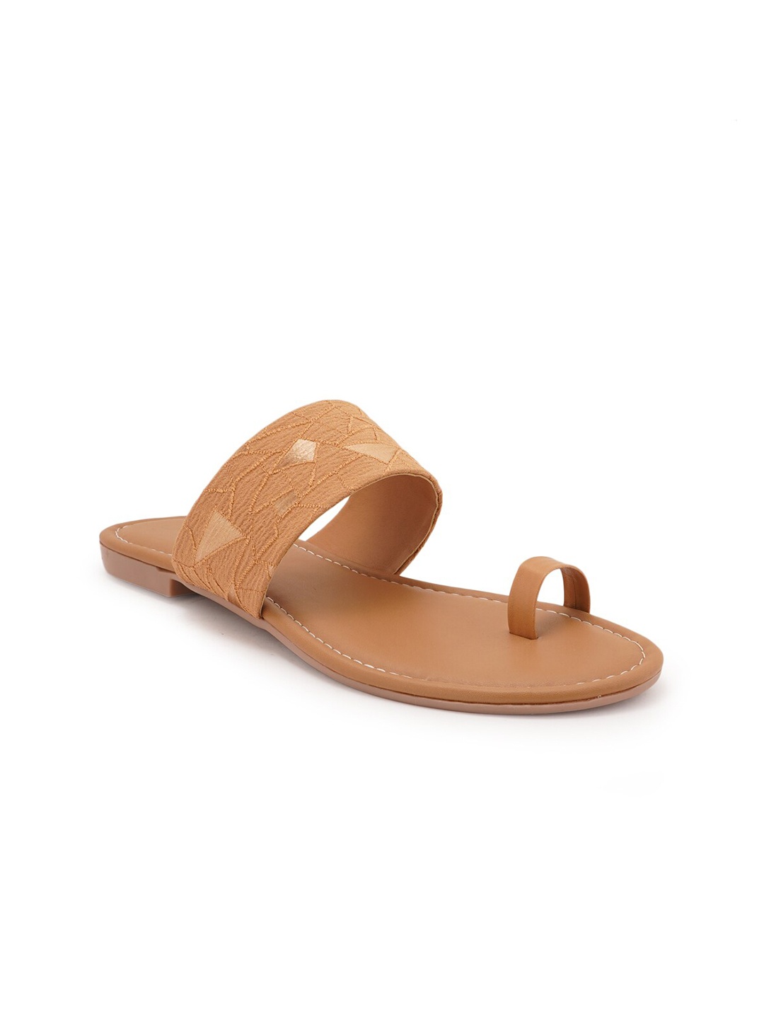 

Style Shoes Women Beige Textured One Toe Flats