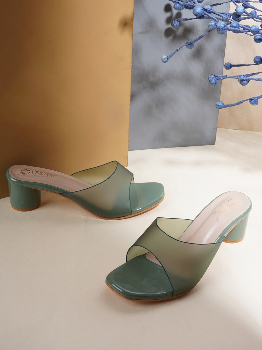 

Style Shoes Green Block Sandals