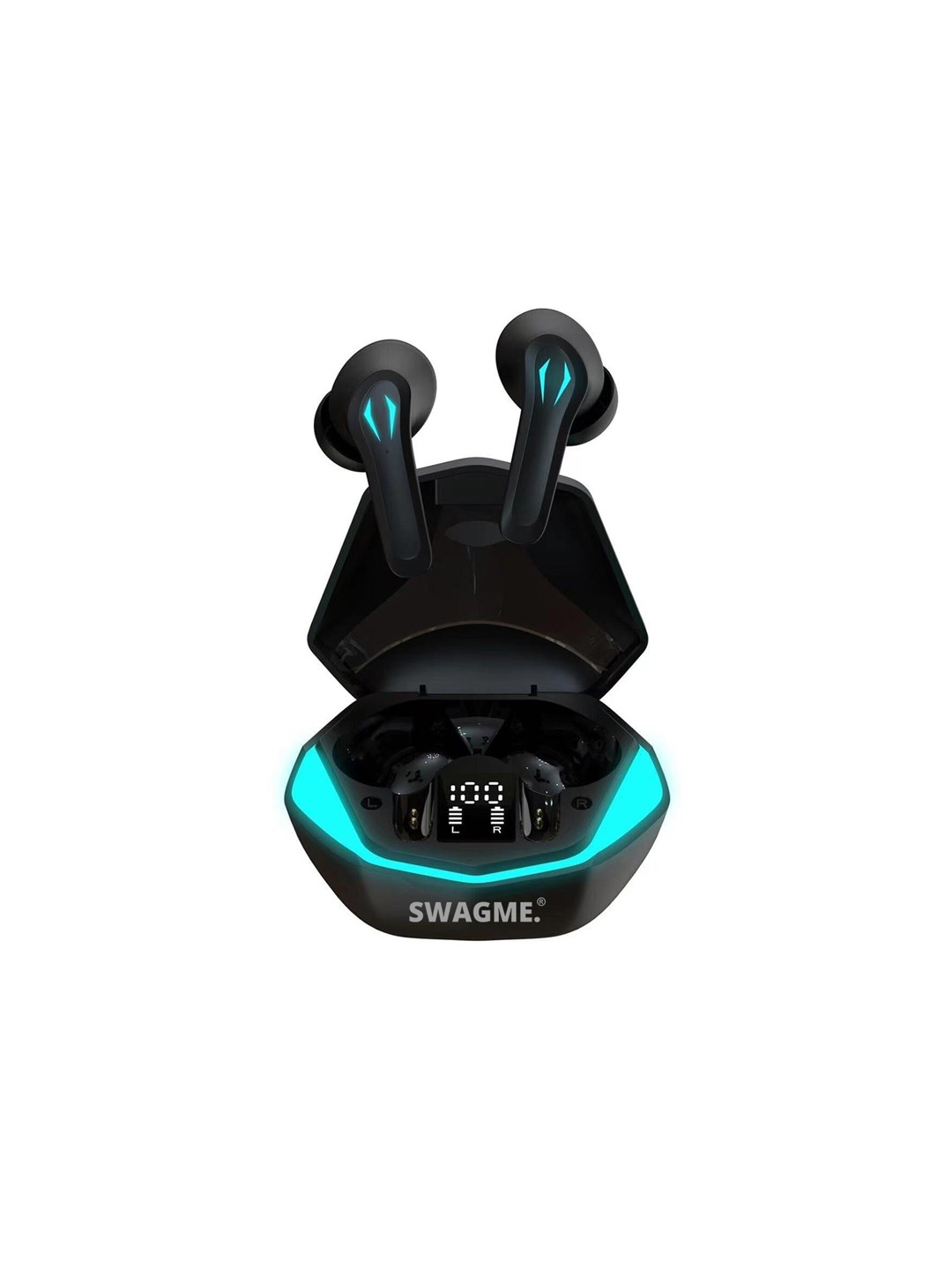 

SWAGME Black Passive Noise Cancelling With Digital LED Battery Indicator In-Ear Phones