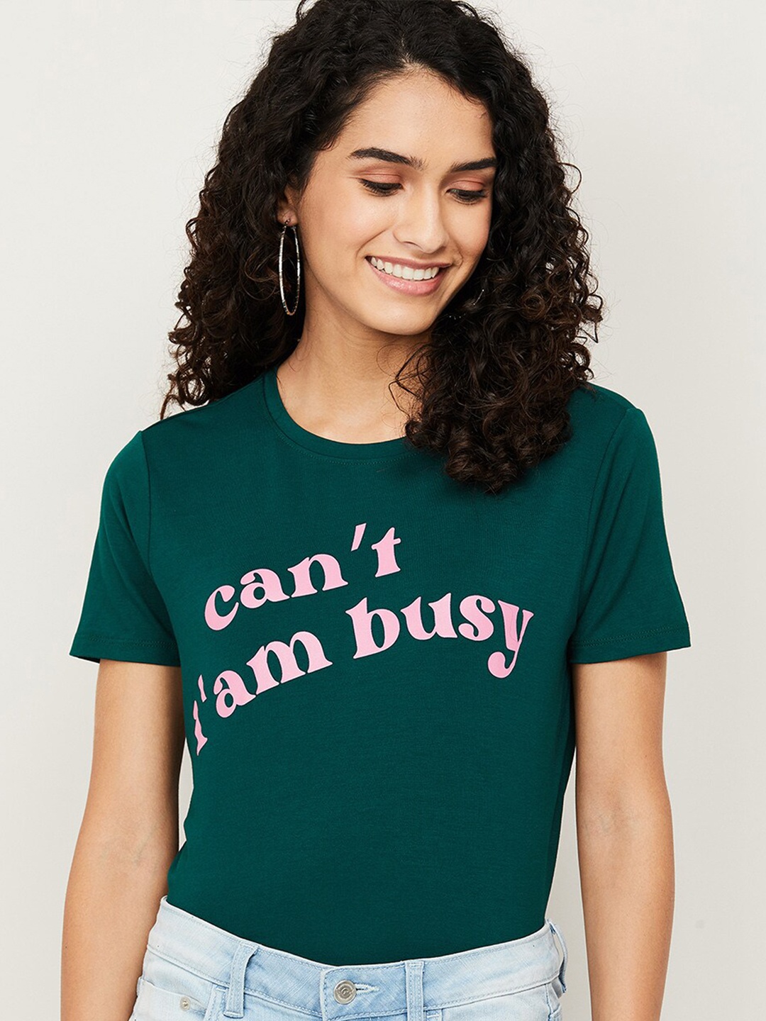 

Ginger by Lifestyle Women Green & Pink Print Top