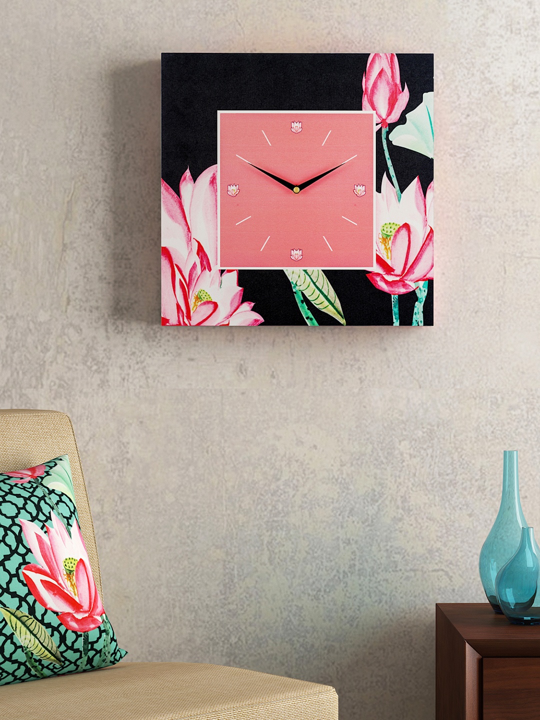 

SEJ by Nisha Gupta Pink Dial 35.5 cm X 35.5 cm Square Analogue Wall Clock