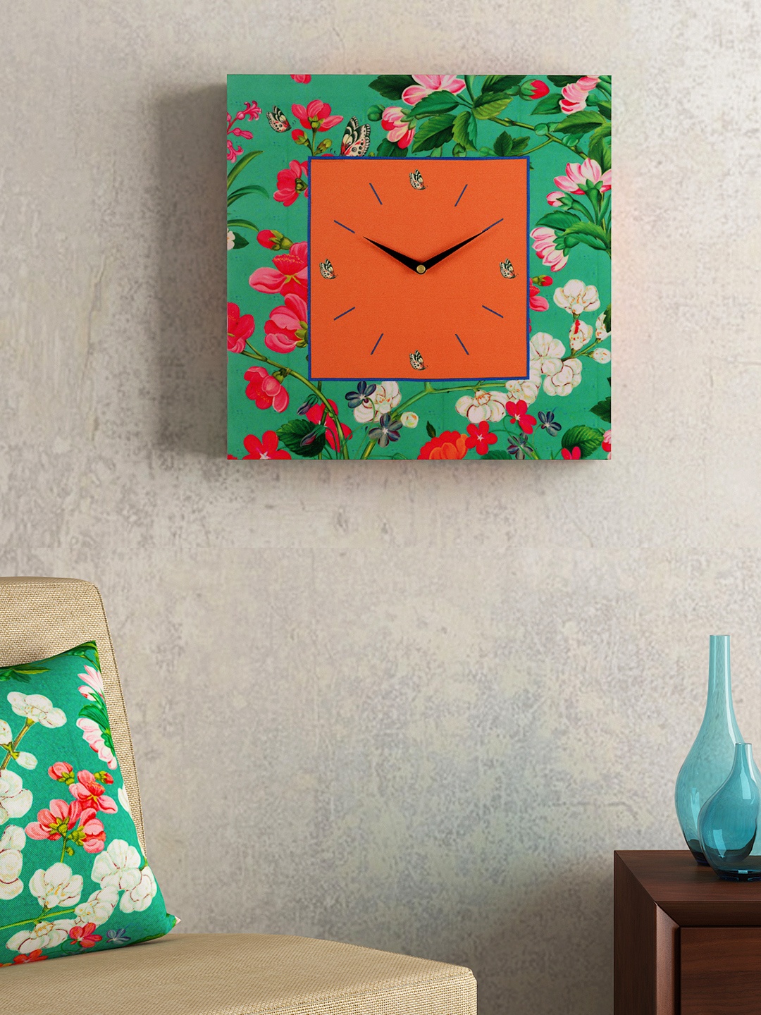 

SEJ by Nisha Gupta Orange Dial 35.5 cm X 35.5 cm Square Analogue Wall Clock