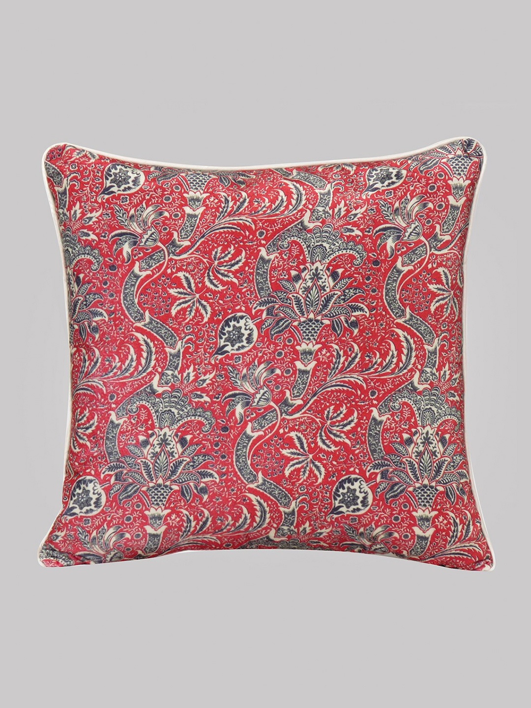 

OUSSUM Red & Grey Ethnic Motifs Velvet Square Cushion Covers