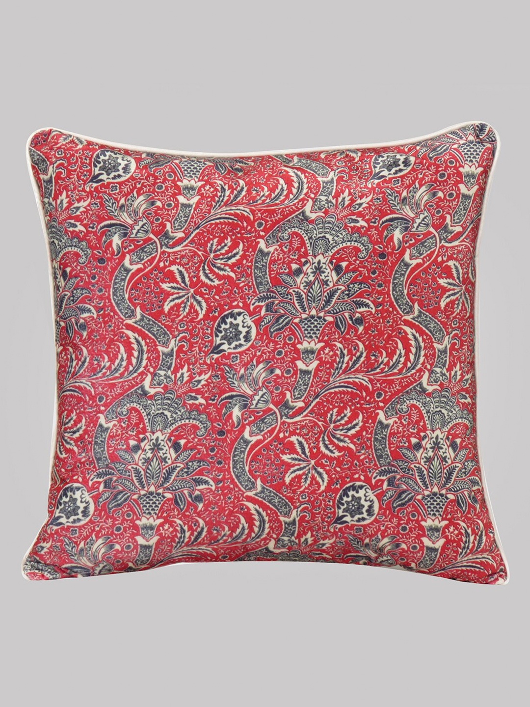 

OUSSUM Red & Black Floral Velvet Square Cushion Covers