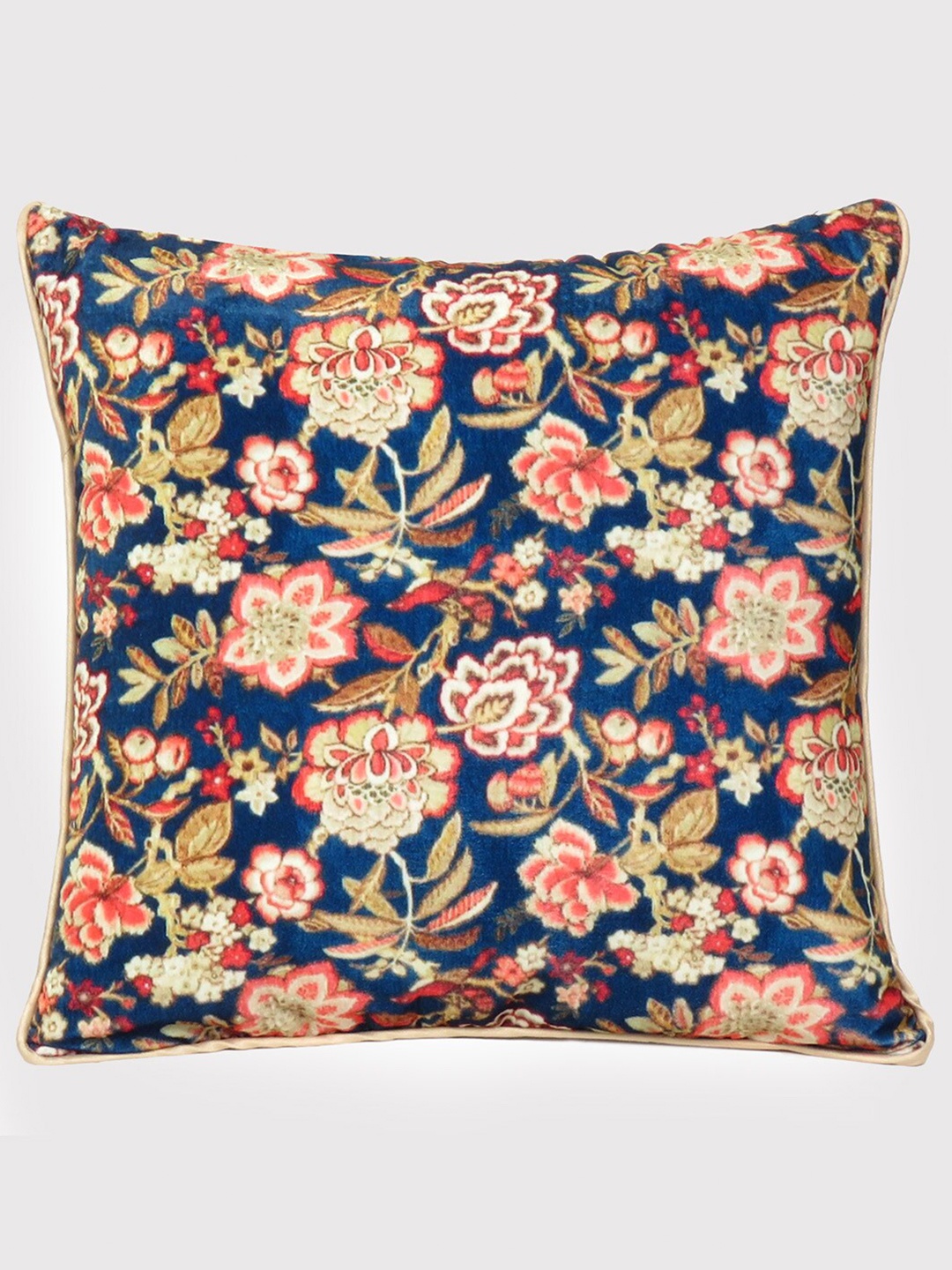 

OUSSUM Blue & Green Floral Velvet Square Cushion Covers