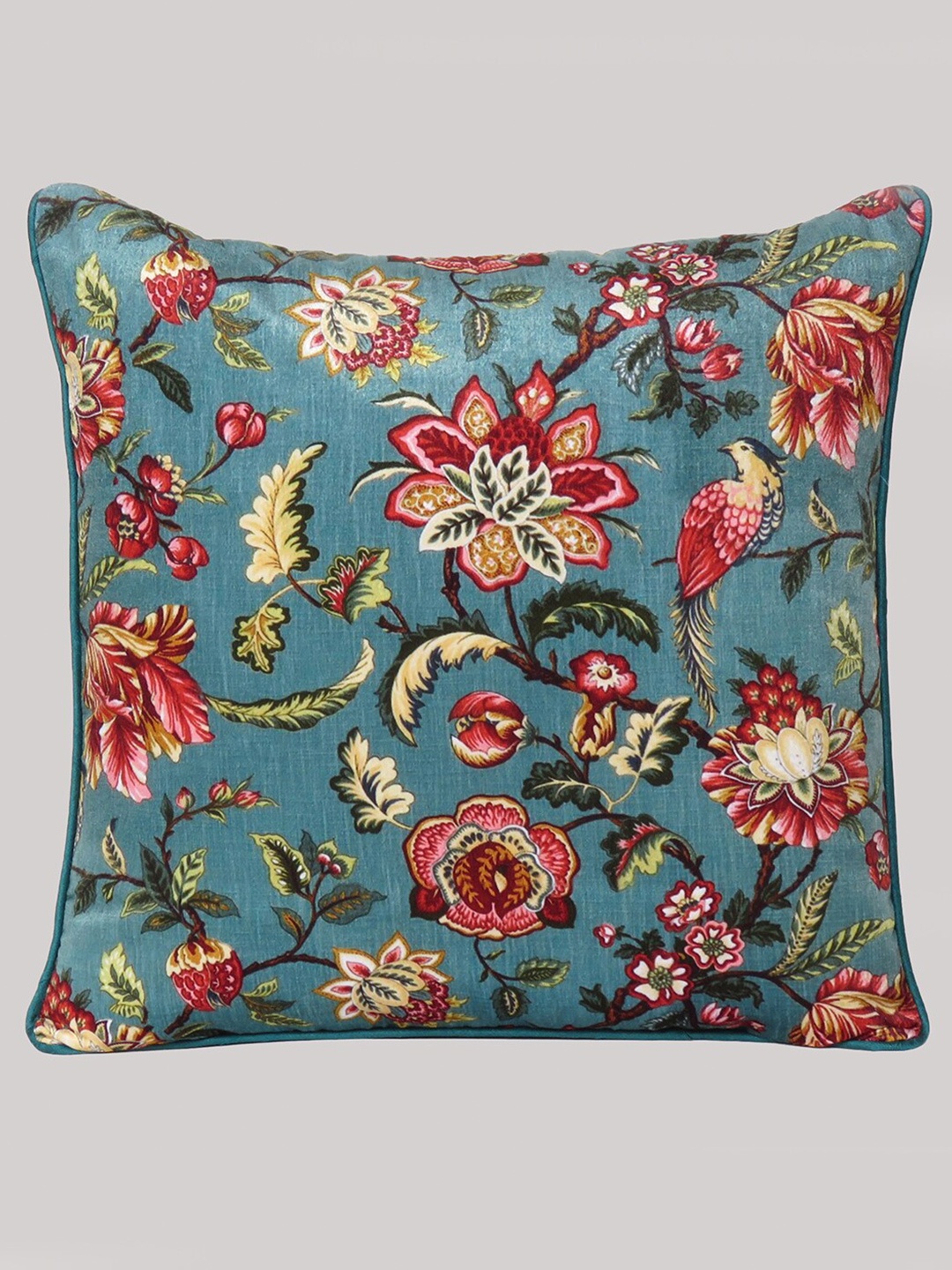 

OUSSUM Grey & Pink Floral Velvet Square Cushion Covers