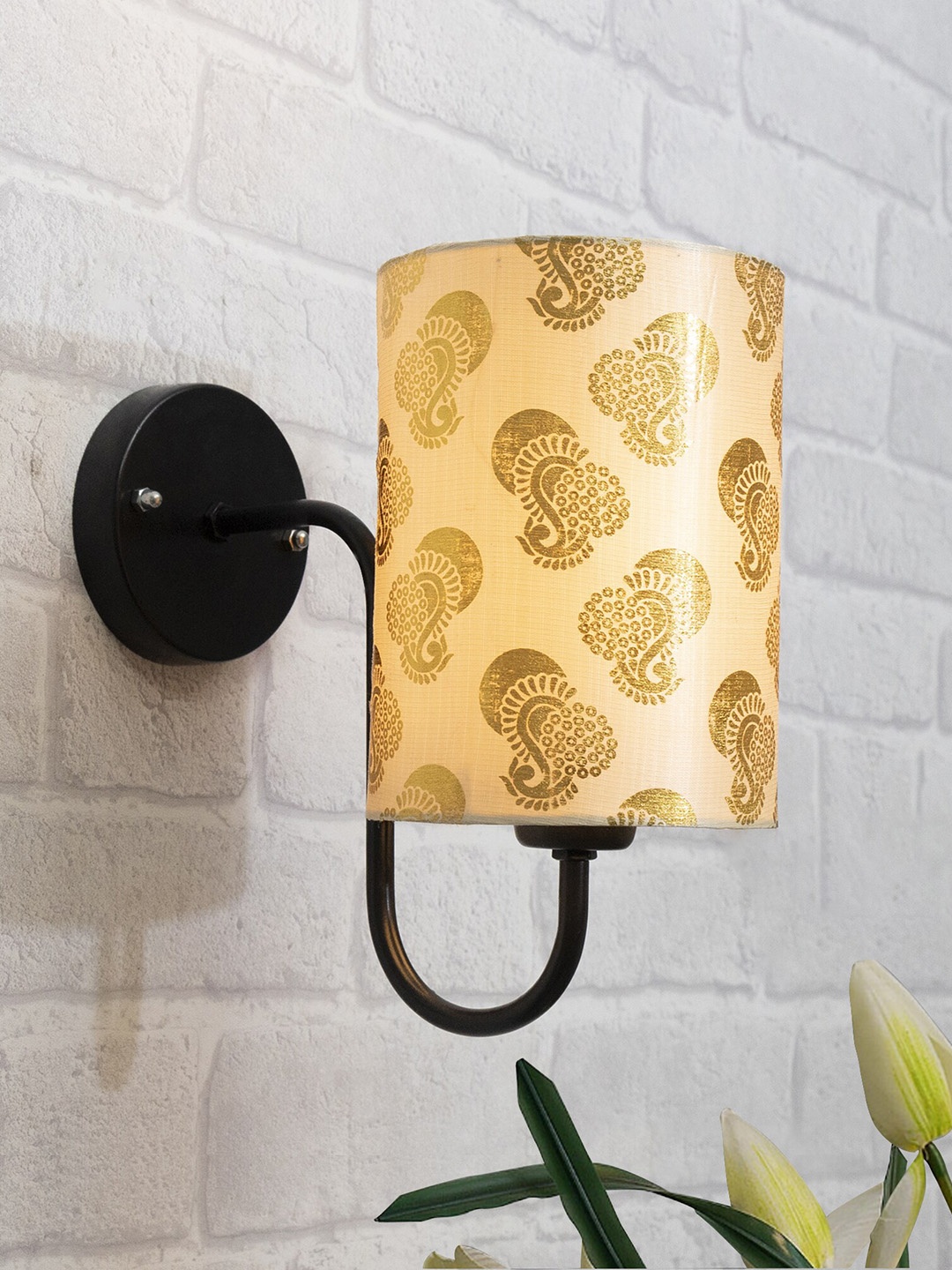 

Homesake Gold-Toned Printed Cylinder Shade Wall Lamps
