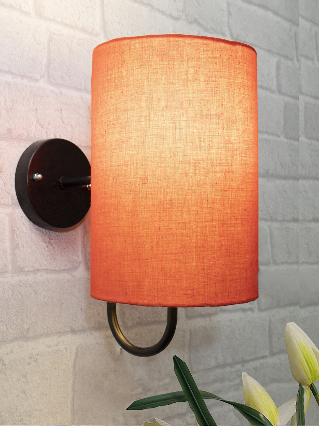

Homesake Wall Metal gooseneck stands with Red Cylinder Shade