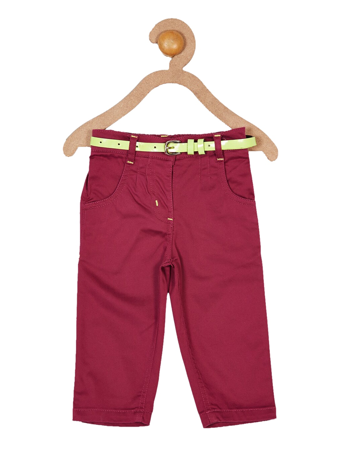 

612League Girls Brown Classic Slim Fit Trousers