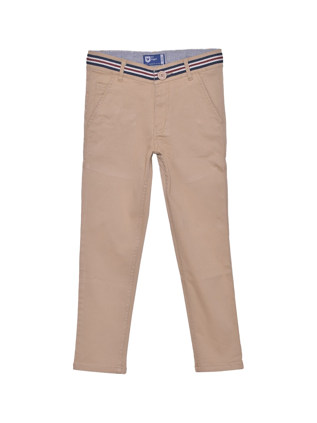 

612League Boys Brown Classic Slim Fit Trousers