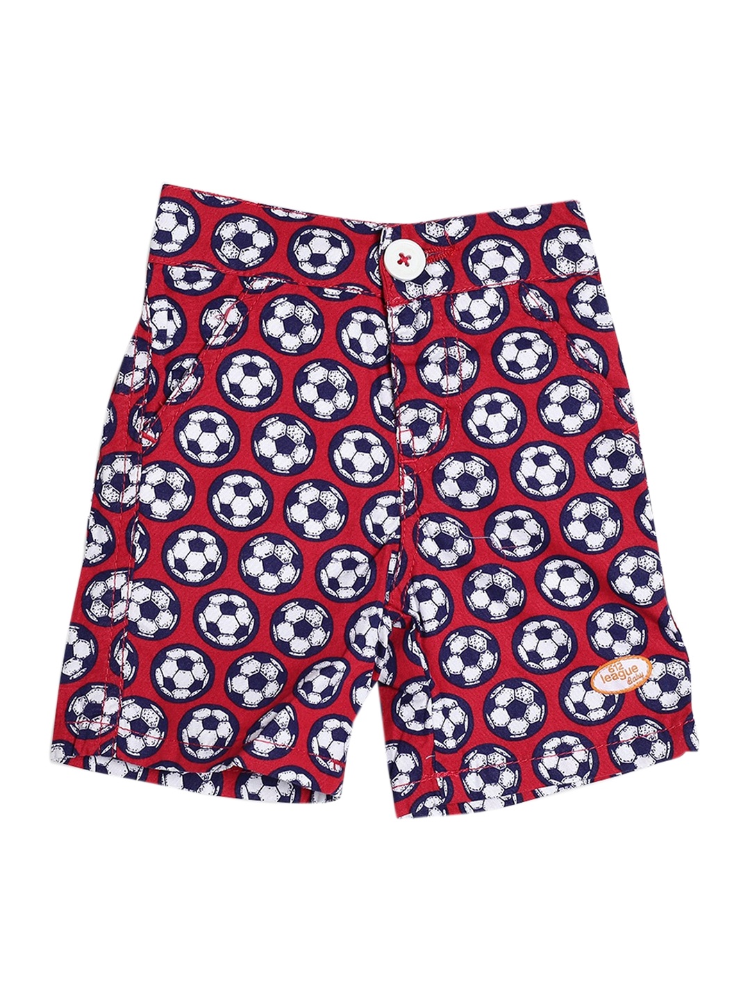 

612League Boys Red Conversational Printed Shorts