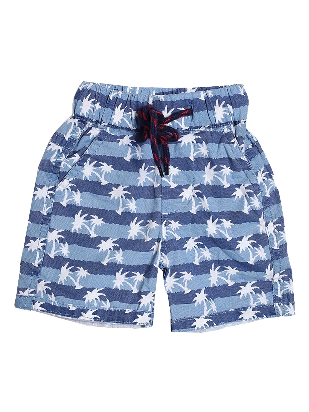 

612League Boys Blue Striped Printed Running Shorts