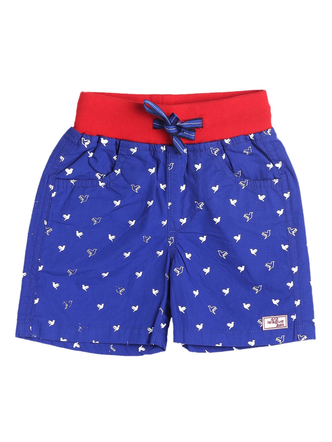 

612League Boys Blue Printed Running Shorts