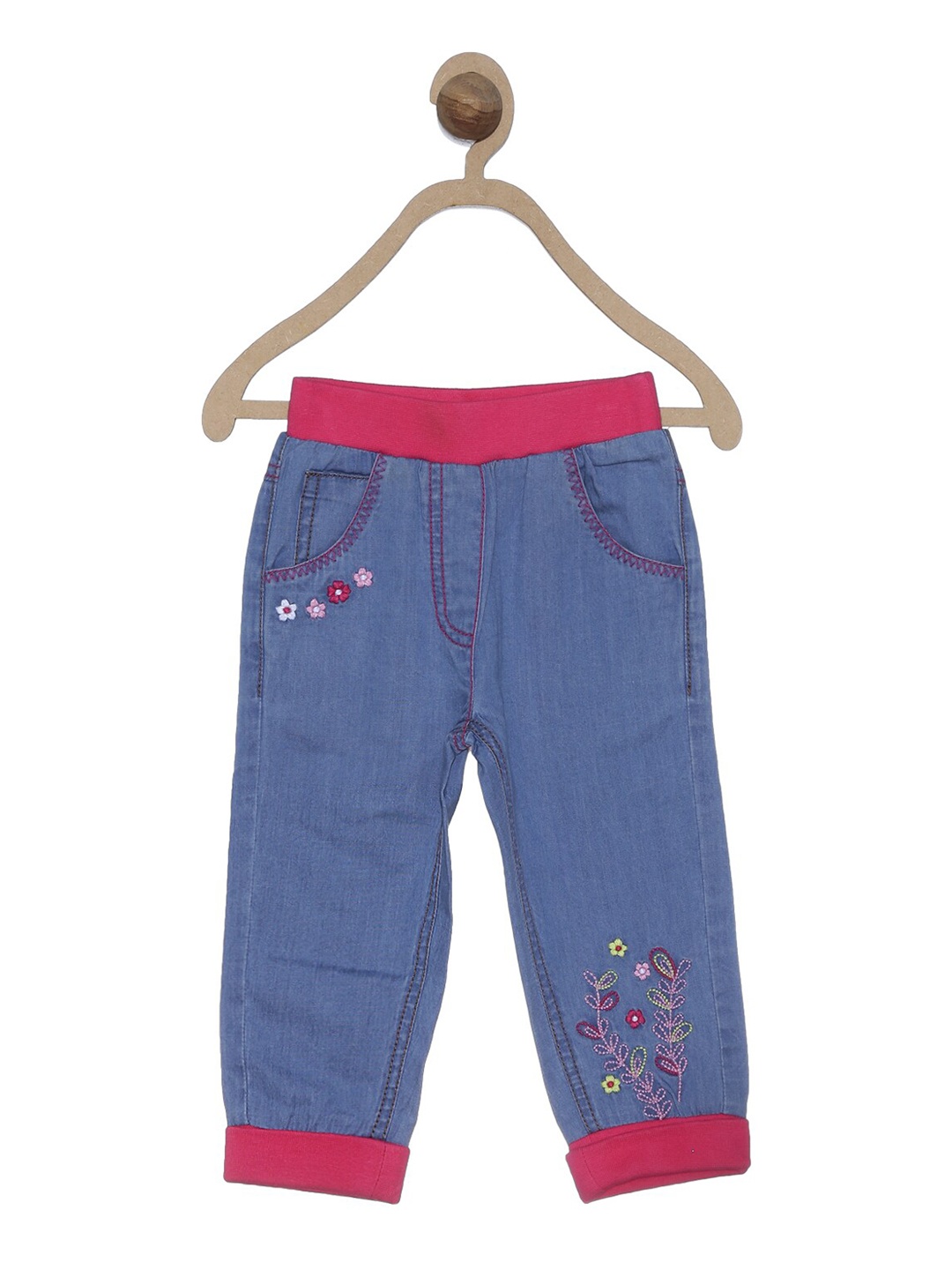 

612League Girls Blue Slim Fit Stretchable Jeans
