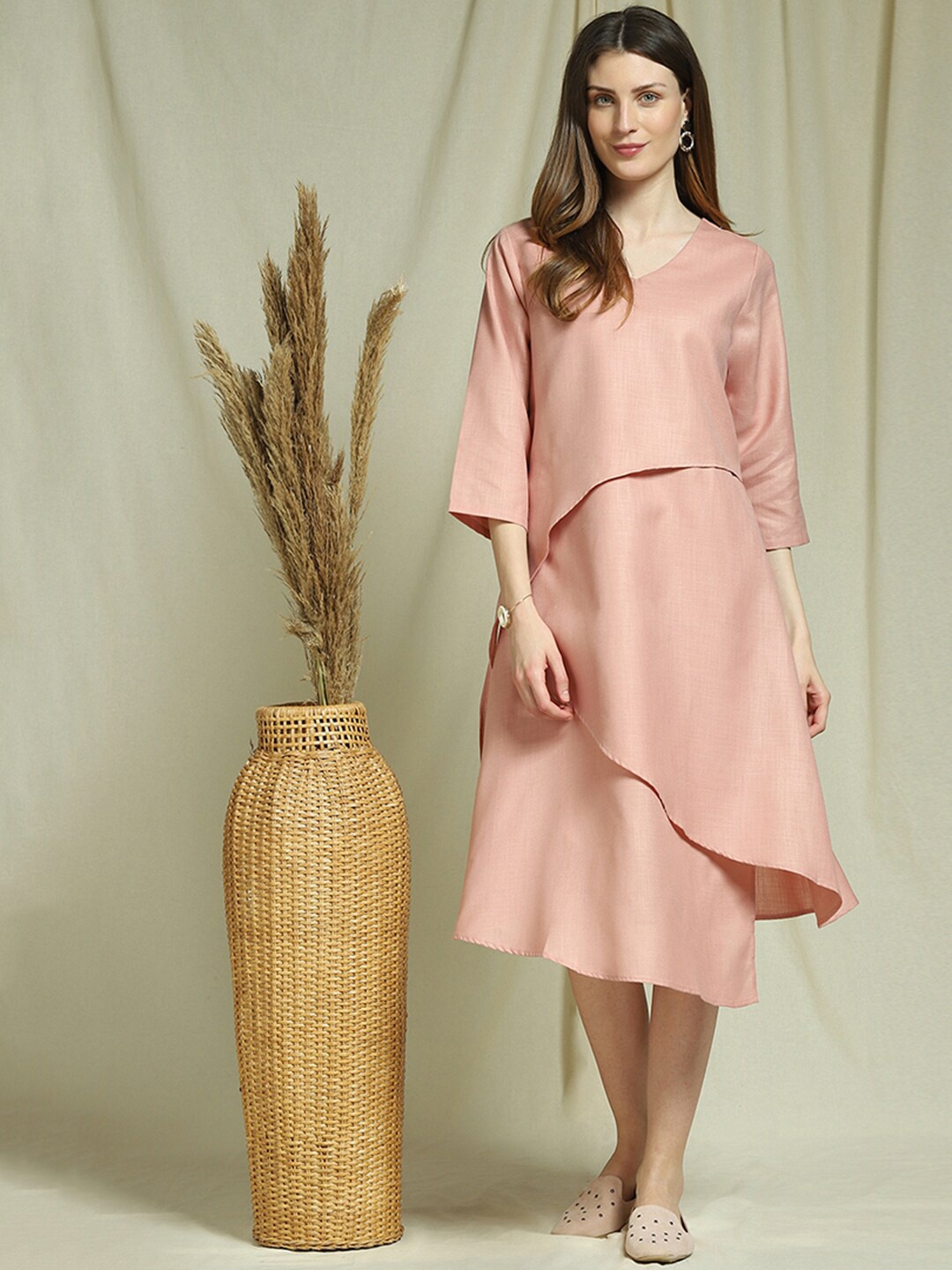 

Indifusion Pink A-Line Maxi Dress
