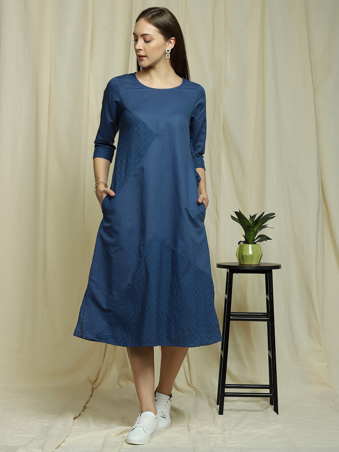 

Indifusion Denim A-Line Midi Dress, Blue