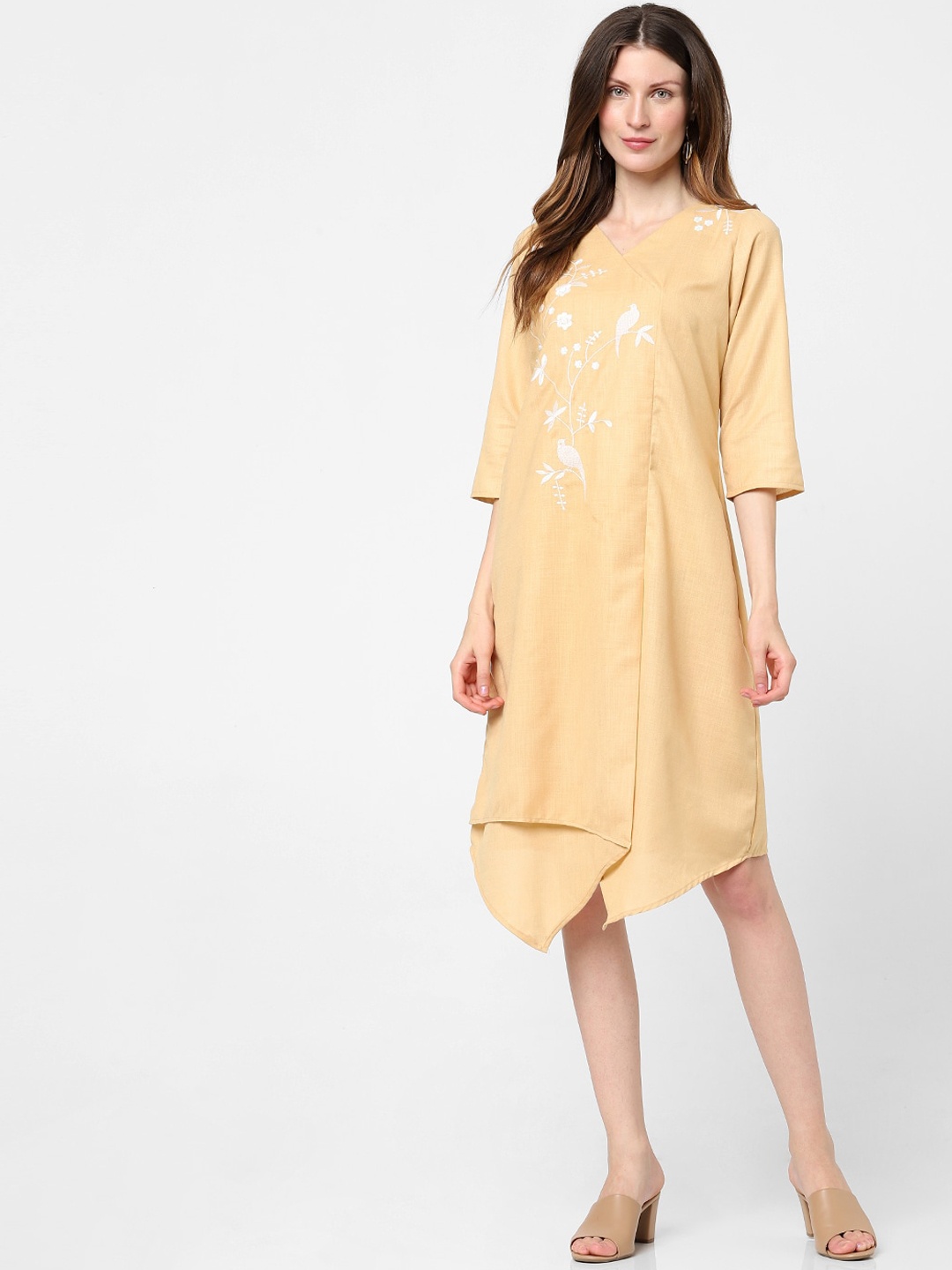 

Indifusion Women Yellow Floral Printed Kurta
