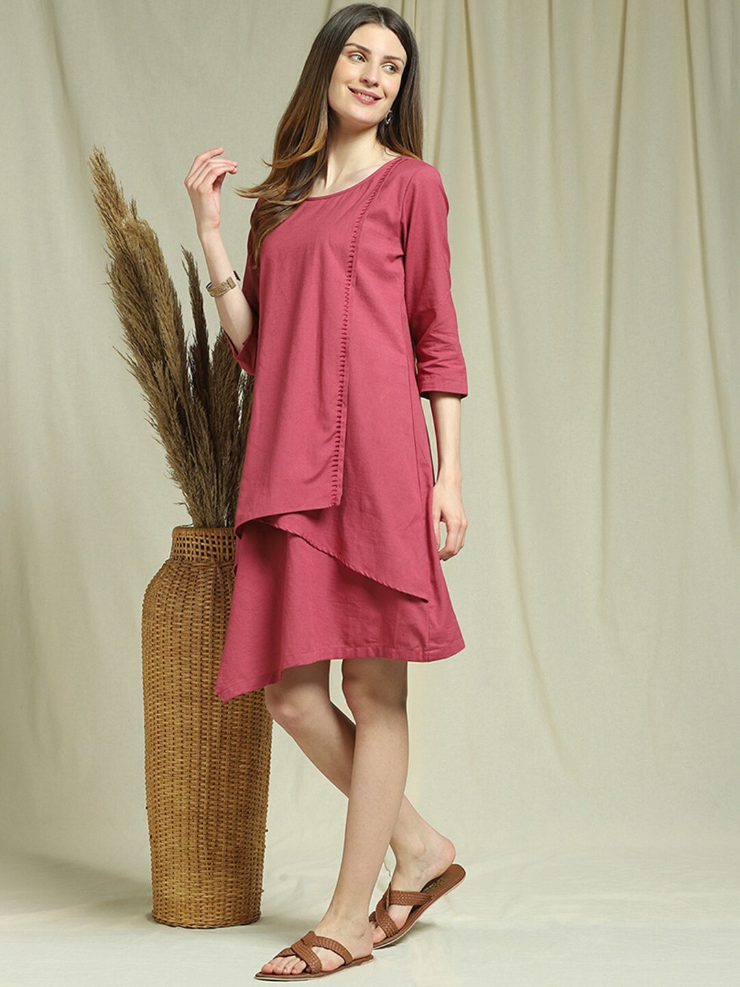 

Indifusion A-Line Layered Dress, Purple
