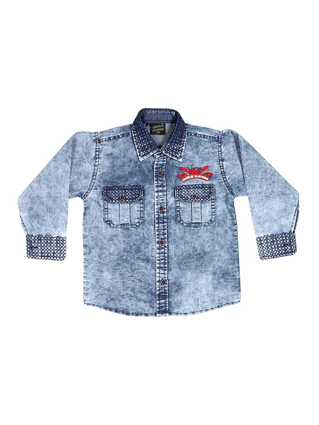 

CREMLIN CLOTHING Boys Blue Faded Casual Shirt