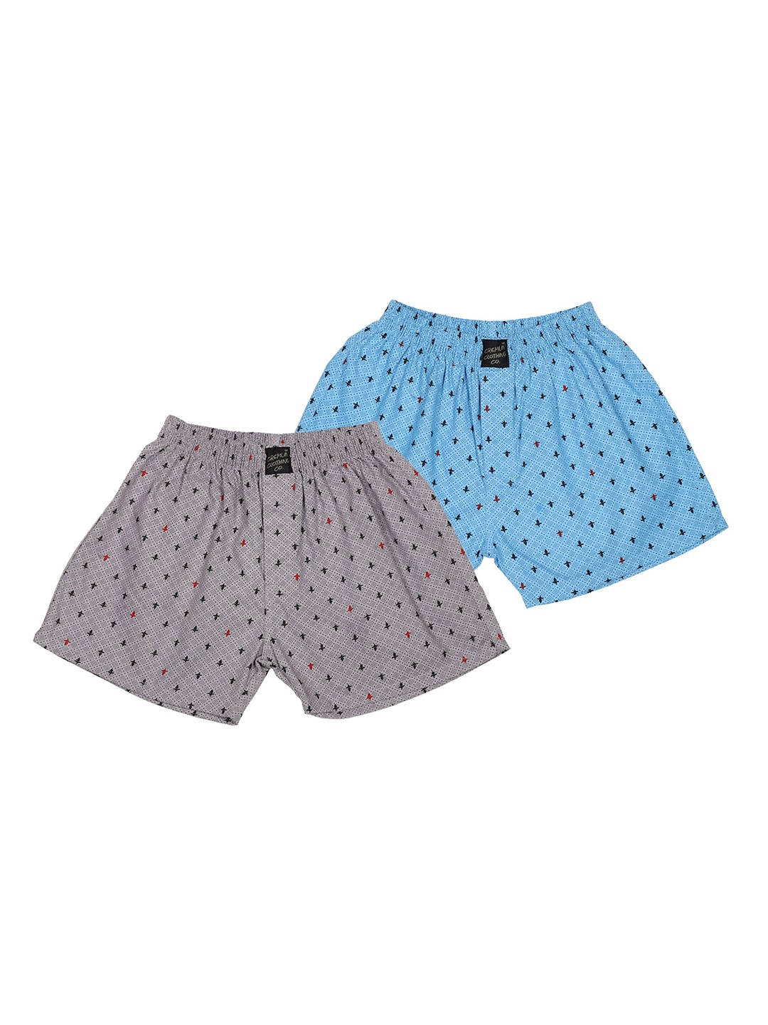 

CREMLIN CLOTHING Boys Pack Of 2 Printed Pure Cotton Boxers, Grey