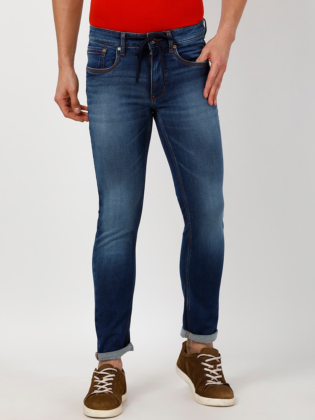 

Llak Jeans Men Blue Skinny Fit Heavy Fade Stretchable Jeans