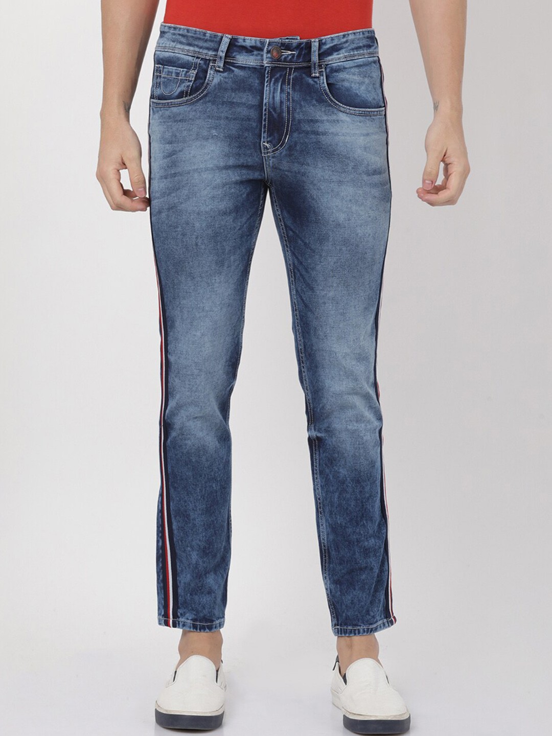 

Llak Jeans Men Blue Skinny Fit Heavy Fade Stretchable Jeans