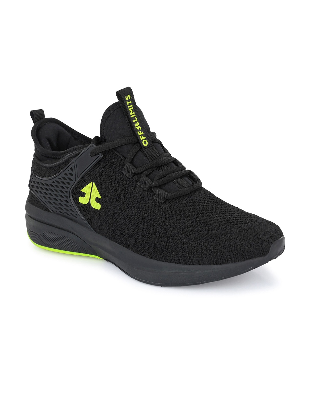 

OFF LIMITS Men Black & Fluorescent Green Running Sports Shoes